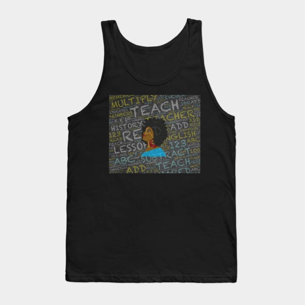 African American Teacher Afro Tank Top by blackartmattersshop